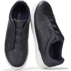 Men's Genuine Leather Black Foam Insole Lightweight Slip On Sneakers Shoes